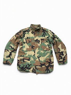 Vintage U.S. Army M65 Field Jacket Woodland Camo – Medium Regular Cold Weath 90s